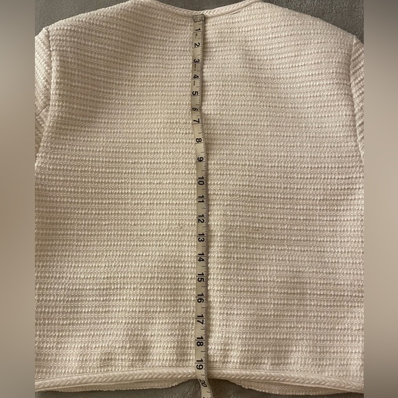 New Abercrombie &Fitch Collarless Tweed Women's Jacket. Cream (off white). M - Picture 13 of 14